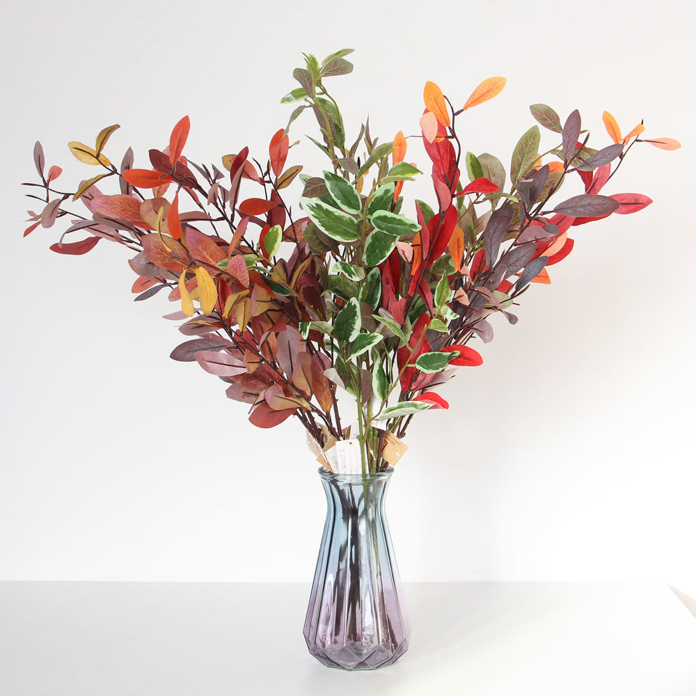 2024 New Products Single Branch Artificial Olive Leaf Autumn Multicolour Artificial Leaves For Store Home Hotel Decoration