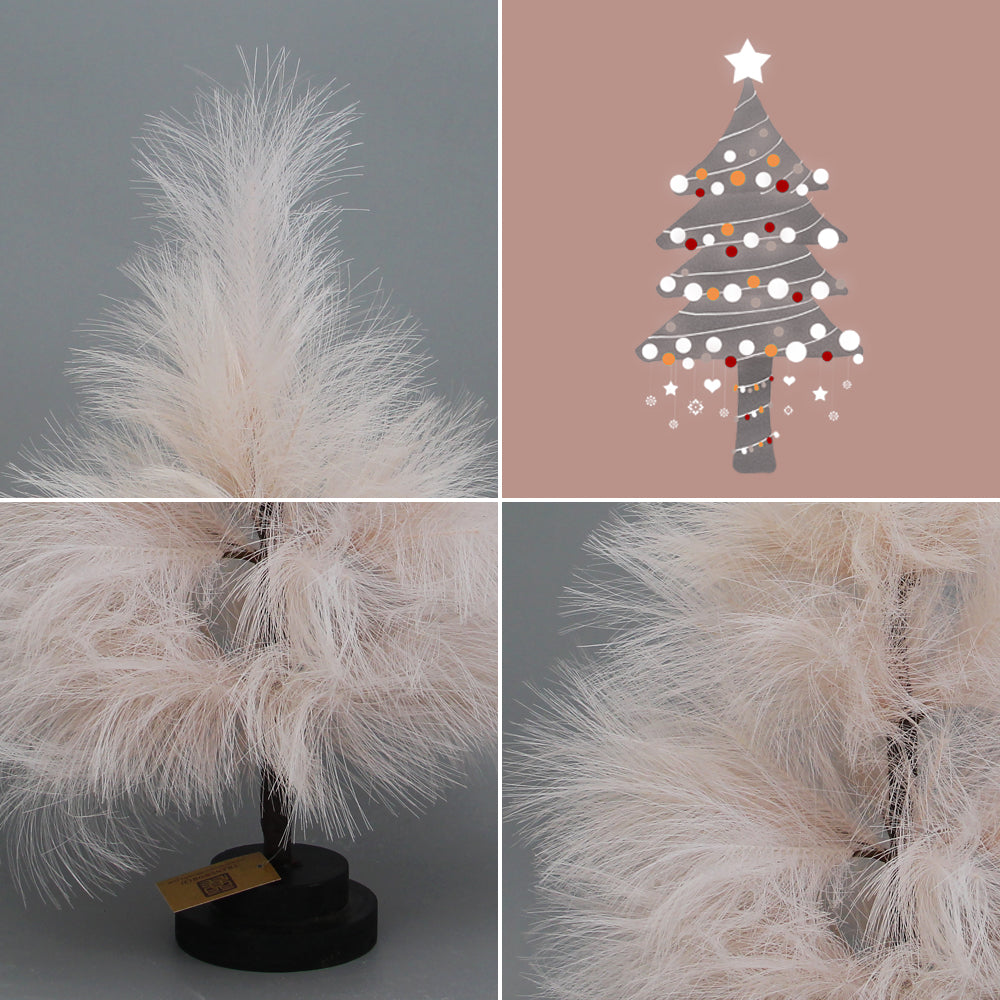 2-Foot Aritificial Mini Christmas Tree Fluffy and Dense Pampas Christmas Tree Table Top Christmas Tree Festival Decoration