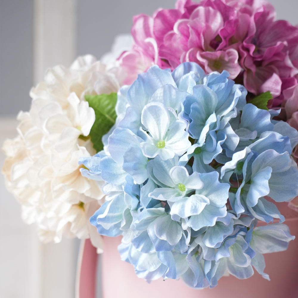 Multicolour Hydrangeas Single Stem Artificial Hydrangea Romantic Silk Flowers For For Garden.hotel.home Wedding Decoration