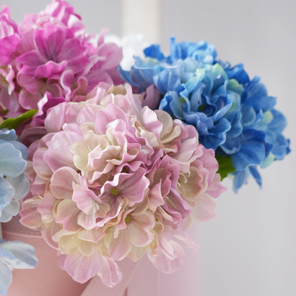 Multicolour Hydrangeas Single Stem Artificial Hydrangea Romantic Silk Flowers For For Garden.hotel.home Wedding Decoration