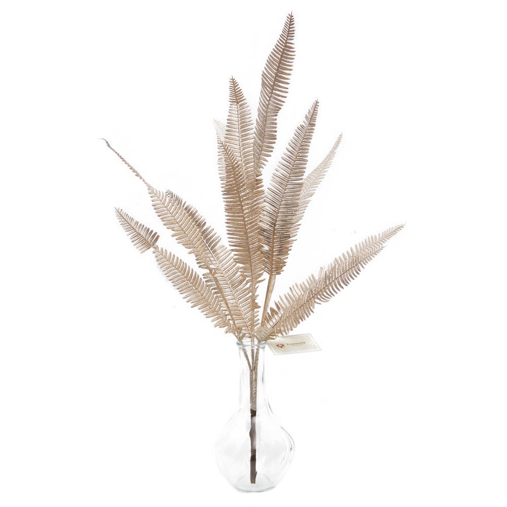 Glitter Plastic Leaves Artificial Christmas Glitter Picks Gold Silver and Copper Color Office Family Decoration Flower Plants