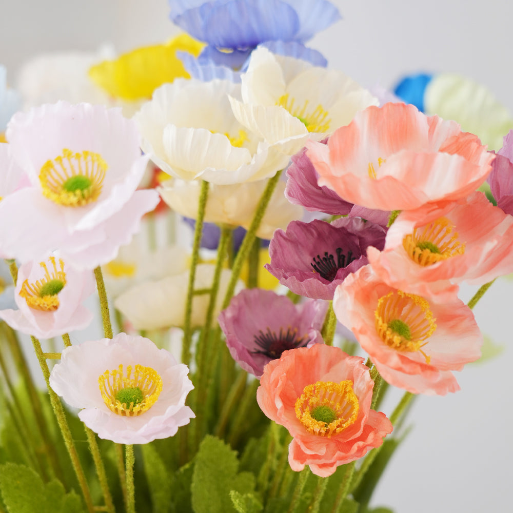 Newly Design Artificial Poppy Flower Silk Poppy Artificial Flower Arrangements For Indoor and outdoor Decorative Flowers