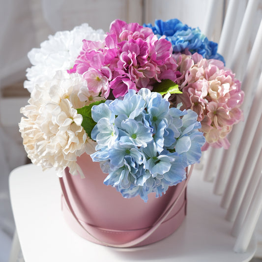 Multicolour Hydrangeas Single Stem Artificial Hydrangea Romantic Silk Flowers For For Garden.hotel.home Wedding Decoration