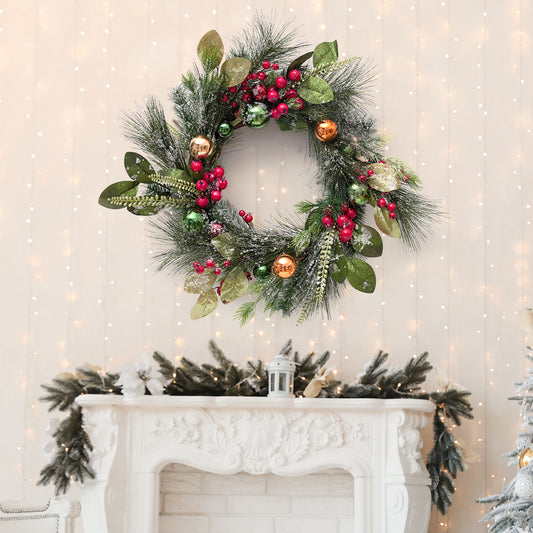 Exquisite Design Artificial Christmas Wreath 19.69inch Faux Grass Decorative Wreaths For Home Christmas Decorations