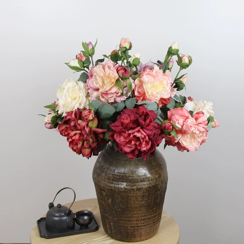 High Quality Artificial Peony Silk Flowers French Vintage Style Artificial Flower Wedding Flowers Arrangements Wholesale