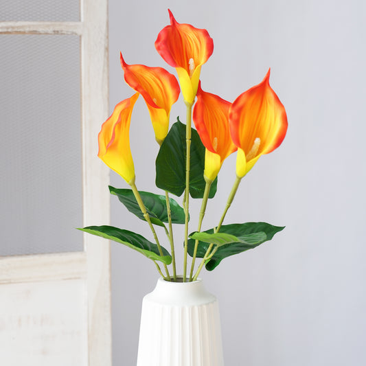 Modern Luxury 5head Calla Lily Artificial Flowers Silk Flowers Calla Lily Bouquet For Festival Wedding Home Decoration Flower Arrangement