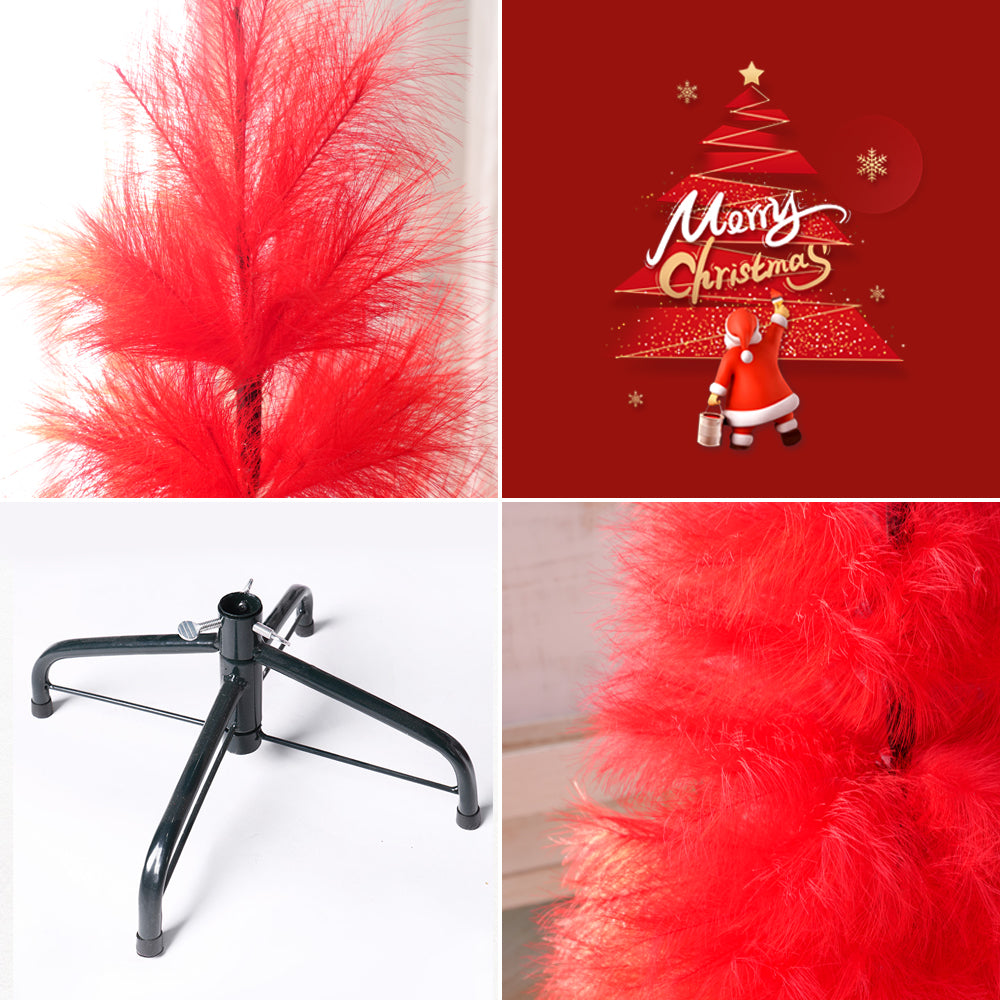 150cm Bright Red Artificial Trees Original Design Pampas Grass Christmas Trees For Indoor and Outdoor Decorative Trees