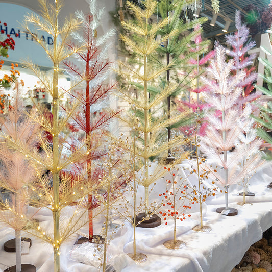 2025 New Trend Short Fur Pampas Tree Multiple Sizes Artificial Tree Mini Christmas Tree For Wedding Party Home Store Decor