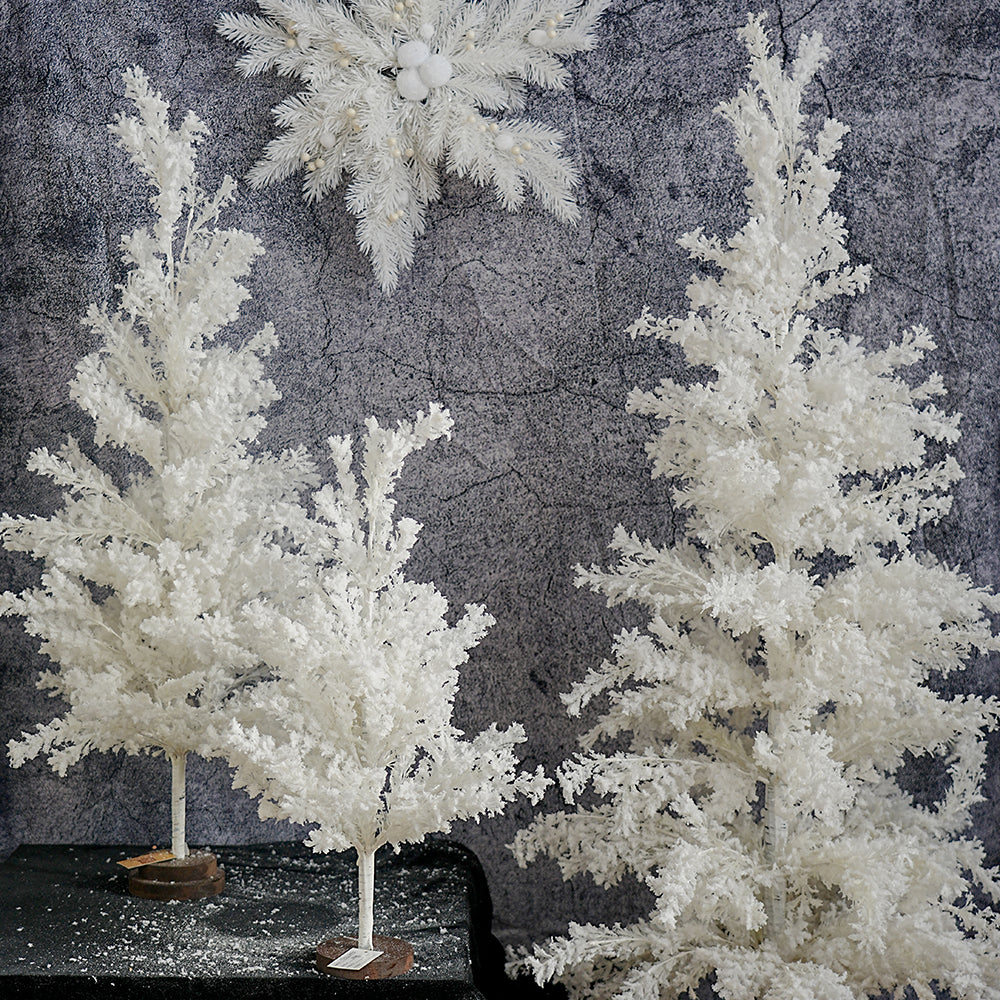 2024 China Newly Design White Christmas Tree 90cm Artificial Tree For Table Aisle Backdrop Christmas Decorations