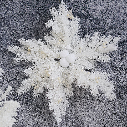 2024 Christmas Ornaments Aritificial Snowflake Decor Large Door/Wall Pendant Handmade Snowy White Christmas Decoration