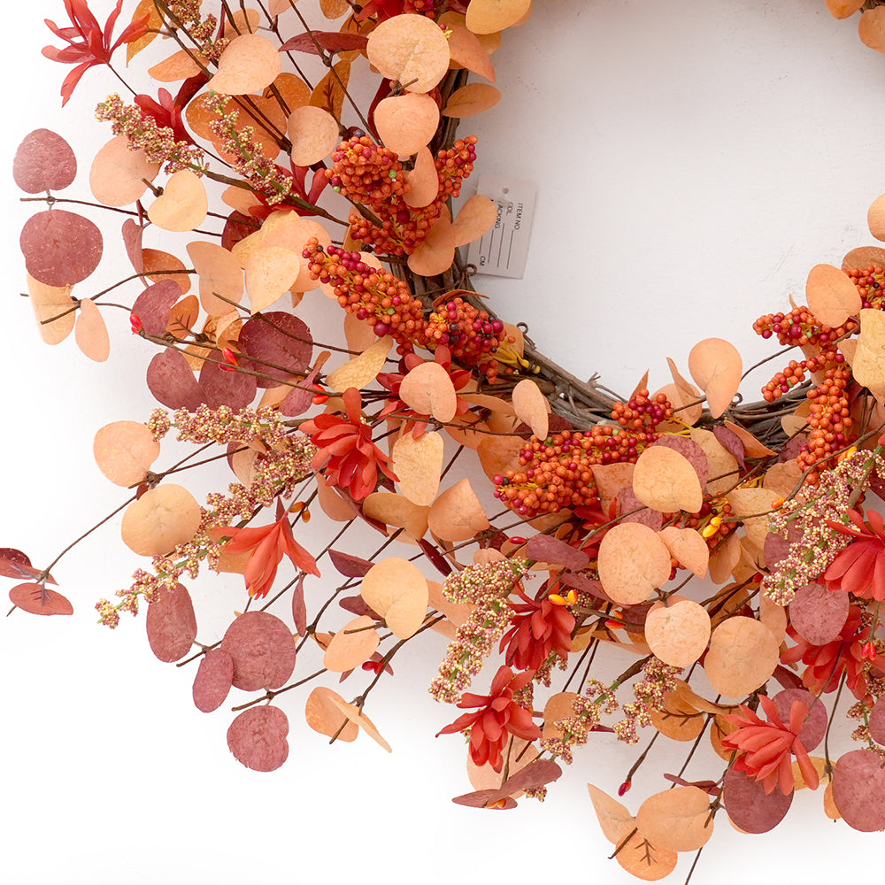 2024 Fall Artificial Wreaths High Quality 60cm Autumn Decorative Flowers, Wreaths and Plants Decorative Wreaths For Front Door Decor