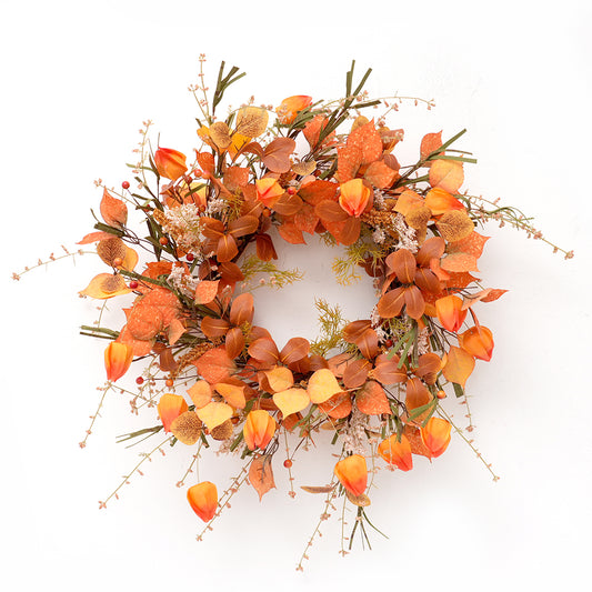 2024 Autumn High Quality Wreath Artificial Leaves Floral Wreath Maple Leaf Decorative Wreaths For Home Wall Decoration