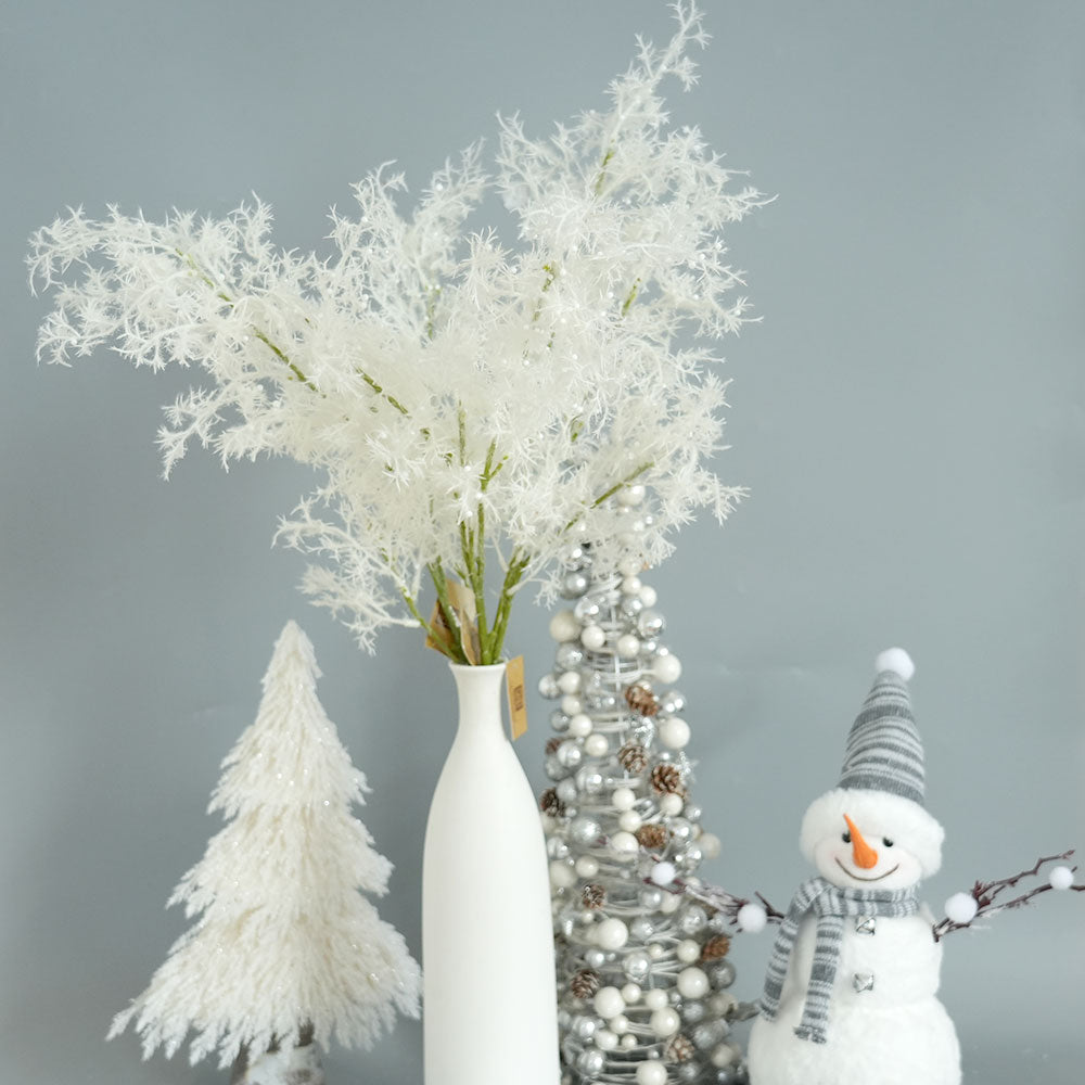 Christmas 2024 White Christmas Frosty Branches Artificial Long Branches Decorative Flowers For Festival Wedding Christmas Decor