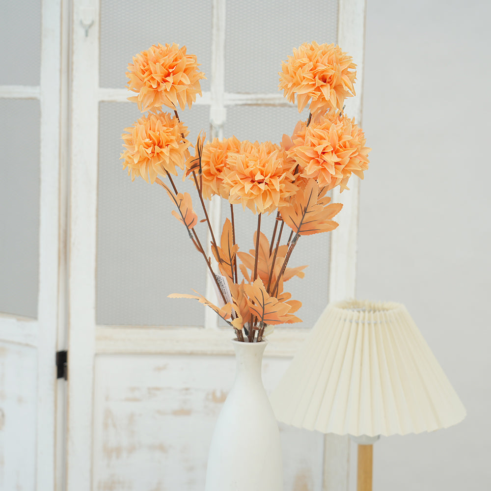 Exquisite 3Head Ball Chrysanthemum Flower Artificial Floral Chrysanthemum Decorative Flowers For Home Garden Hotel Arrangement