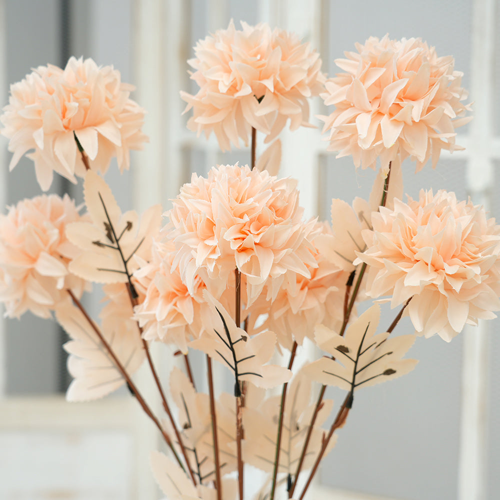 Exquisite 3Head Ball Chrysanthemum Flower Artificial Floral Chrysanthemum Decorative Flowers For Home Garden Hotel Arrangement