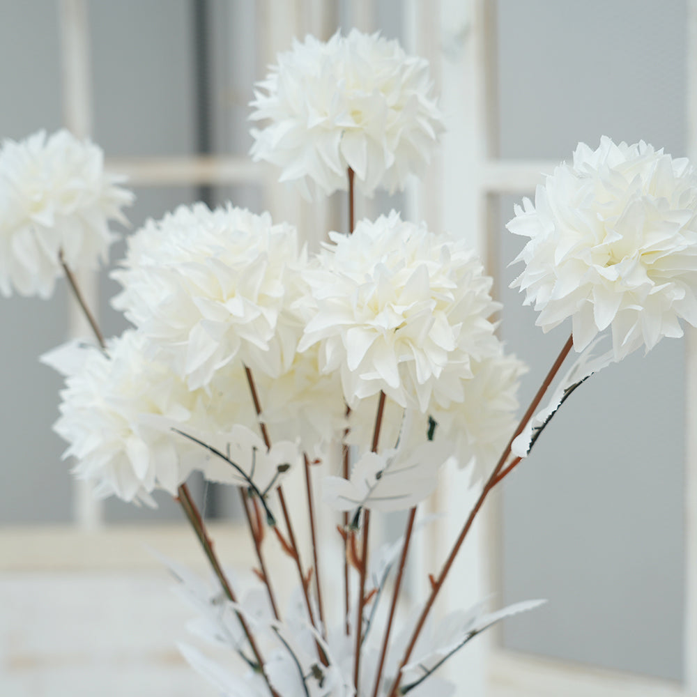 Exquisite 3Head Ball Chrysanthemum Flower Artificial Floral Chrysanthemum Decorative Flowers For Home Garden Hotel Arrangement