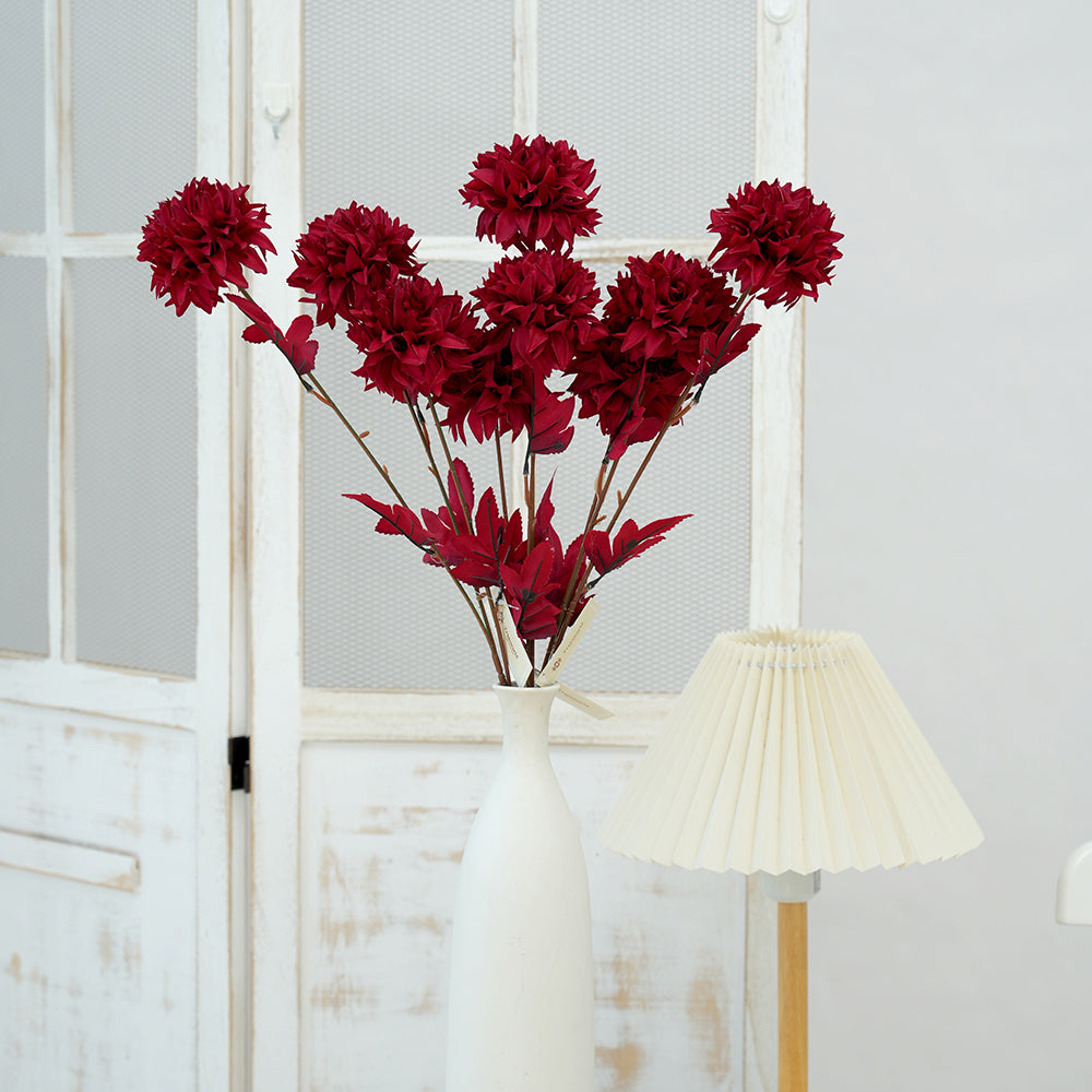 Exquisite 3Head Ball Chrysanthemum Flower Artificial Floral Chrysanthemum Decorative Flowers For Home Garden Hotel Arrangement