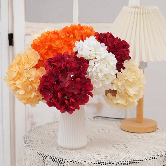 Single Branch Artificial Hydrangea Flower Wholesale Silk Hydrangea Decorative Flowers For Home Hotel Cafe Wedding Event