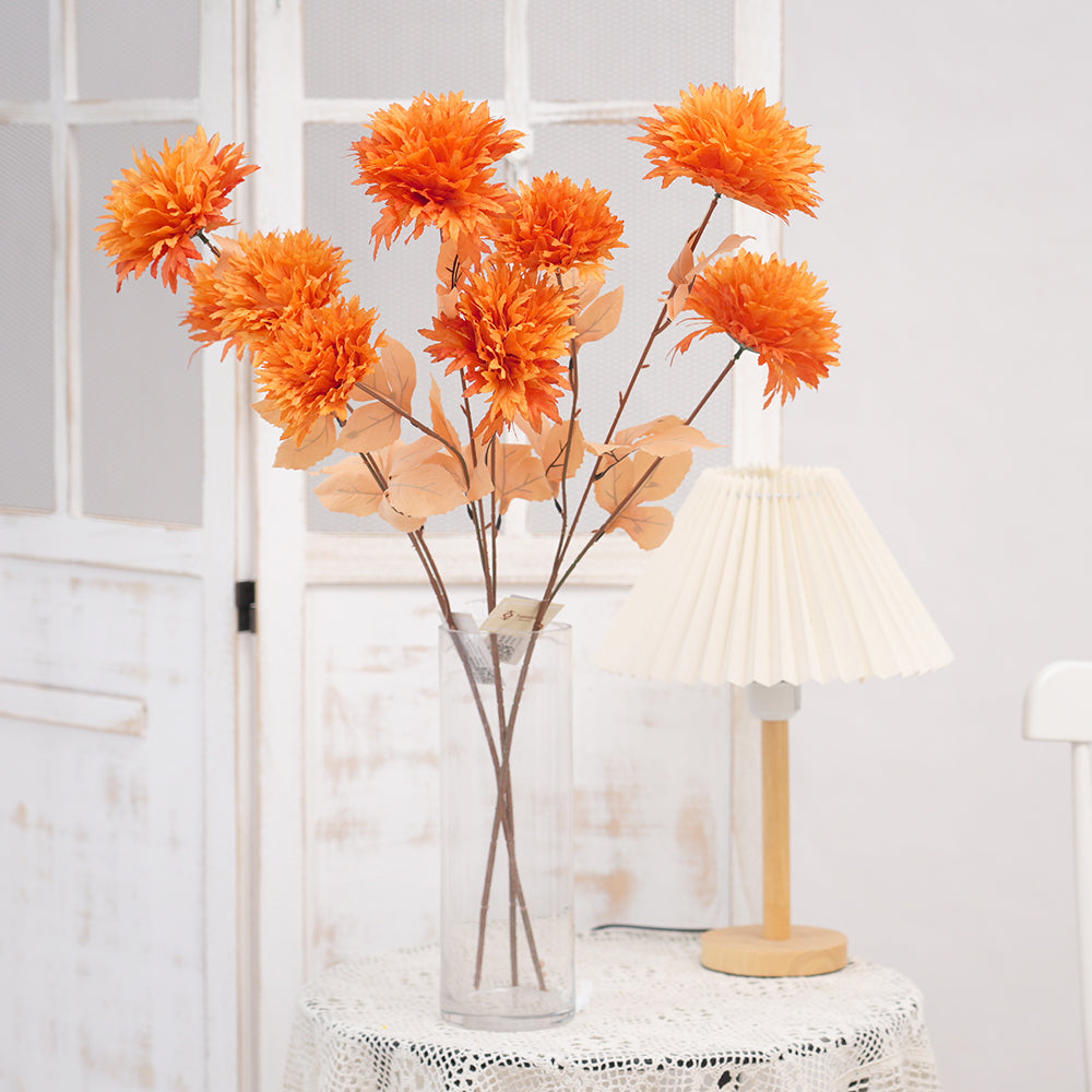 2024 3Head Ball Chrysanthemum Flower 82cm Artificial Floral Chrysanthemum Decorative Flowers For Home Garden Hotel Decoration