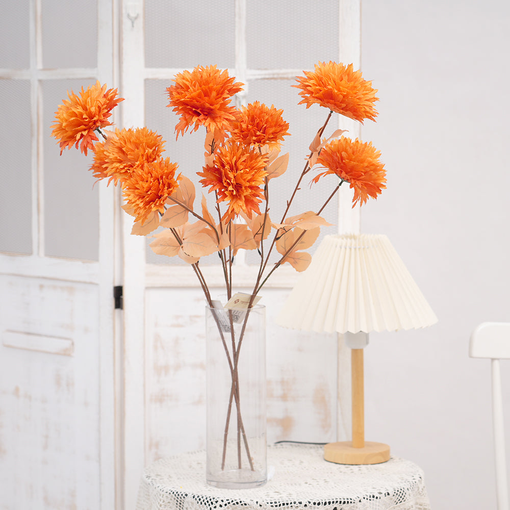 2024 3Head Ball Chrysanthemum Flower 82cm Artificial Floral Chrysanthemum Decorative Flowers For Home Garden Hotel Decoration