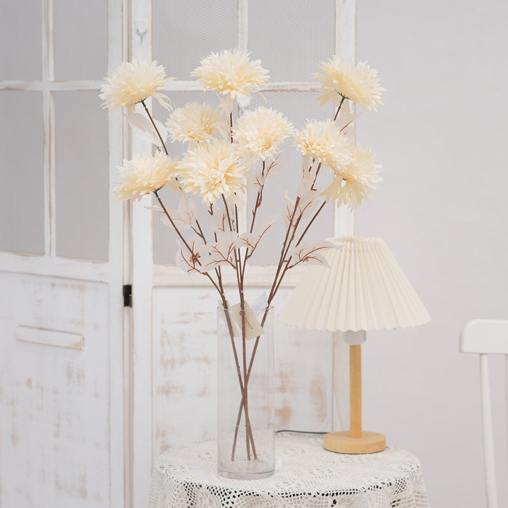 2024 3Head Ball Chrysanthemum Flower 82cm Artificial Floral Chrysanthemum Decorative Flowers For Home Garden Hotel Decoration