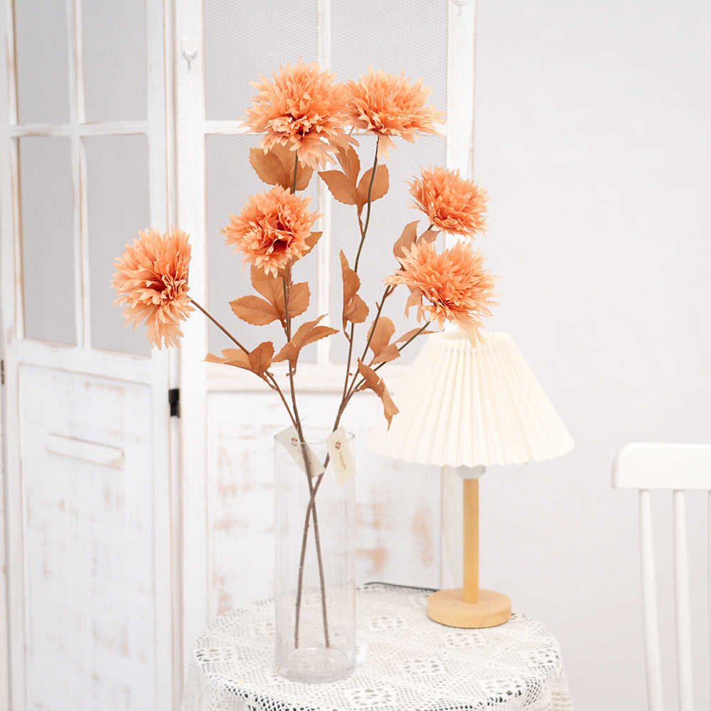 2024 3Head Ball Chrysanthemum Flower 82cm Artificial Floral Chrysanthemum Decorative Flowers For Home Garden Hotel Decoration