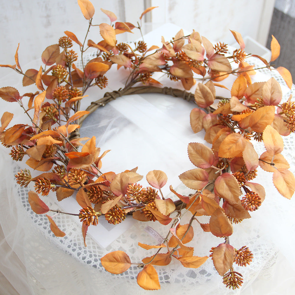 2024 Autumn and Winter Decorative Wreaths Artificial Leaves Floral Wreath For Home Decoration Wreath