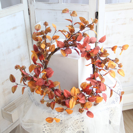 2024 Fall Wreaths Orange Decorative Flowers, Wreaths and Plants Decorative Wreaths for Front Door Decor