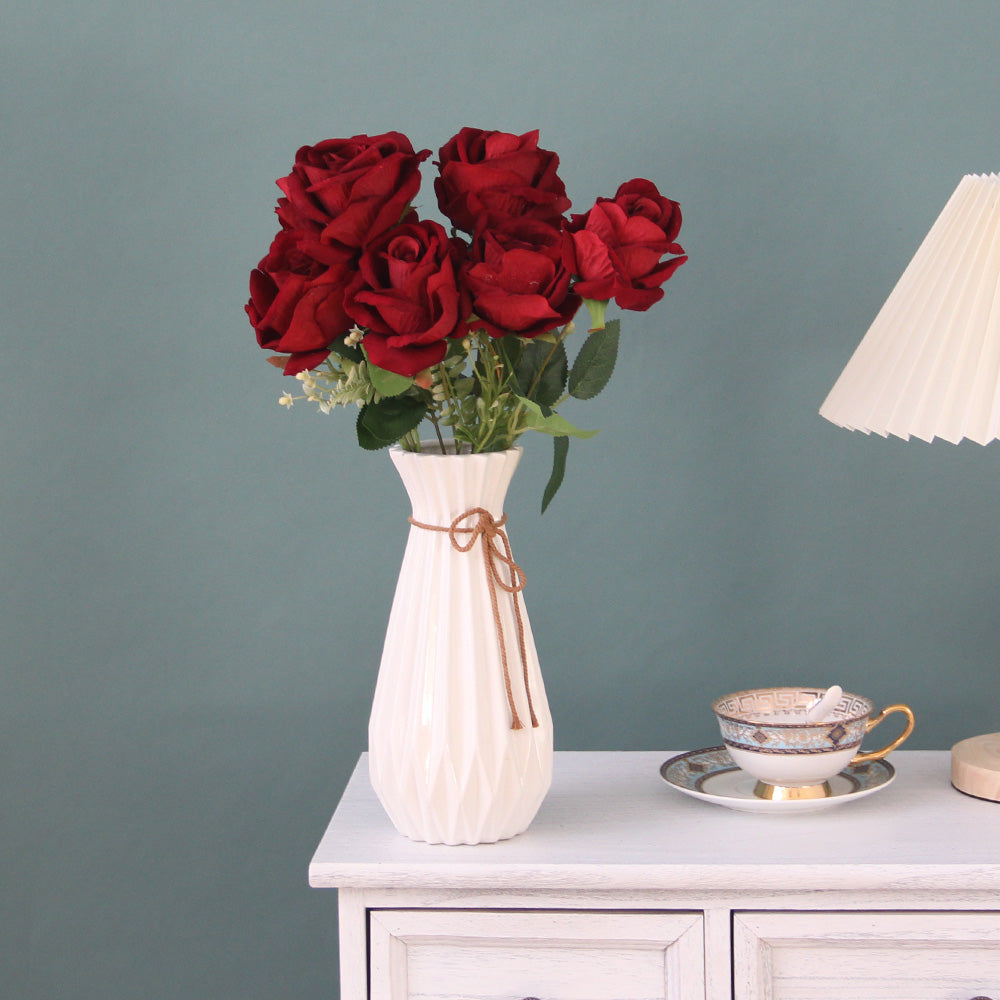 Velvet ROSE Artificial Flowers Home Decorative  Handmade Silk  Real Touch Kitchen indoor handicraft Trendy designs