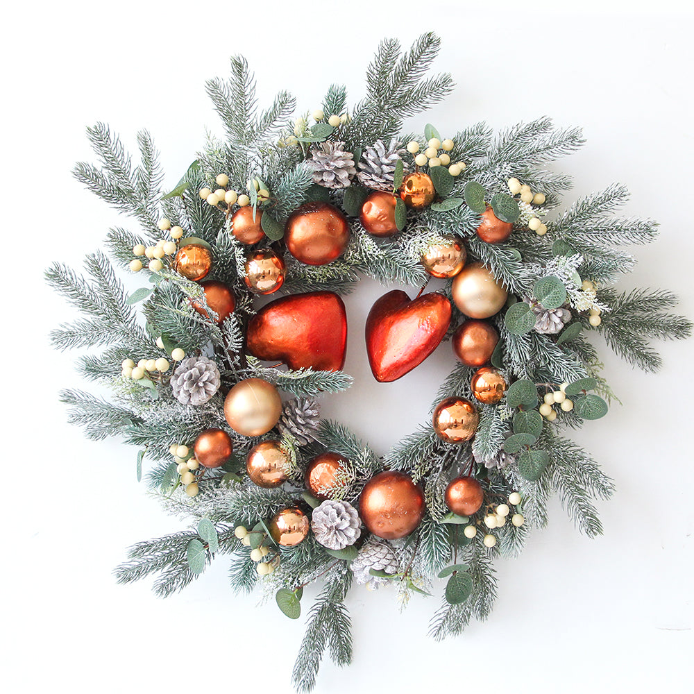 Creative Design 26INCH Christmas Wreath With Ball Large Artificial Christmas Wreath Door Hanger Christmas Decoration Supplies