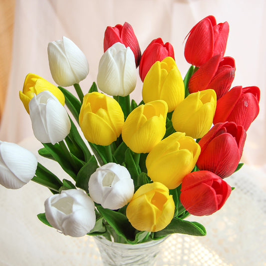 Hot Sale Tulip Artificial Flowers Multicolour Tulip Silk Flowers For Restaurant Hotel Cafe Wedding Event