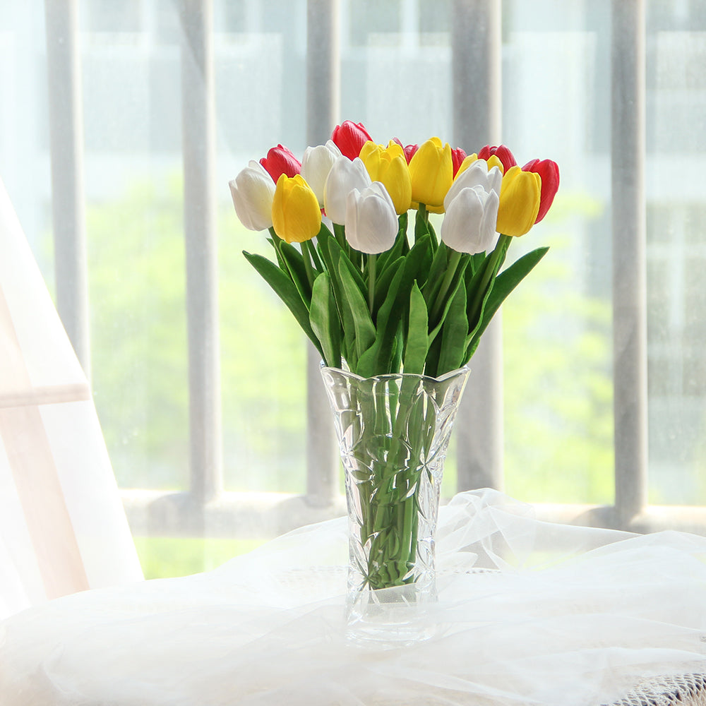 Hot Sale Tulip Artificial Flowers Multicolour Tulip Silk Flowers For Restaurant Hotel Cafe Wedding Event