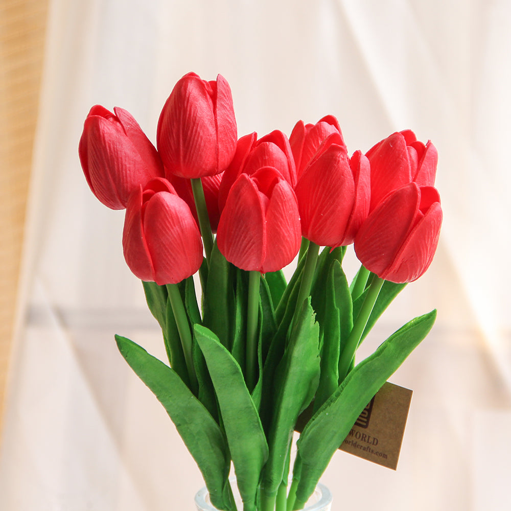 Hot Sale Tulip Artificial Flowers Multicolour Tulip Silk Flowers For Restaurant Hotel Cafe Wedding Event