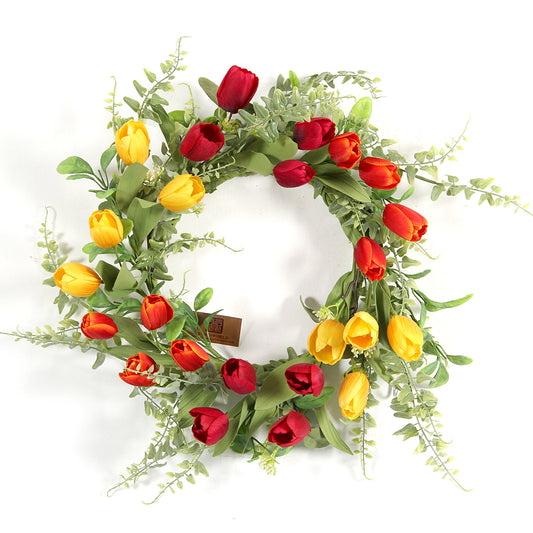 High Simulation Wreath Supplies Spring Summer Decorative Flowers Wreaths and Plants 16INCH Wreaths For Home Decoration