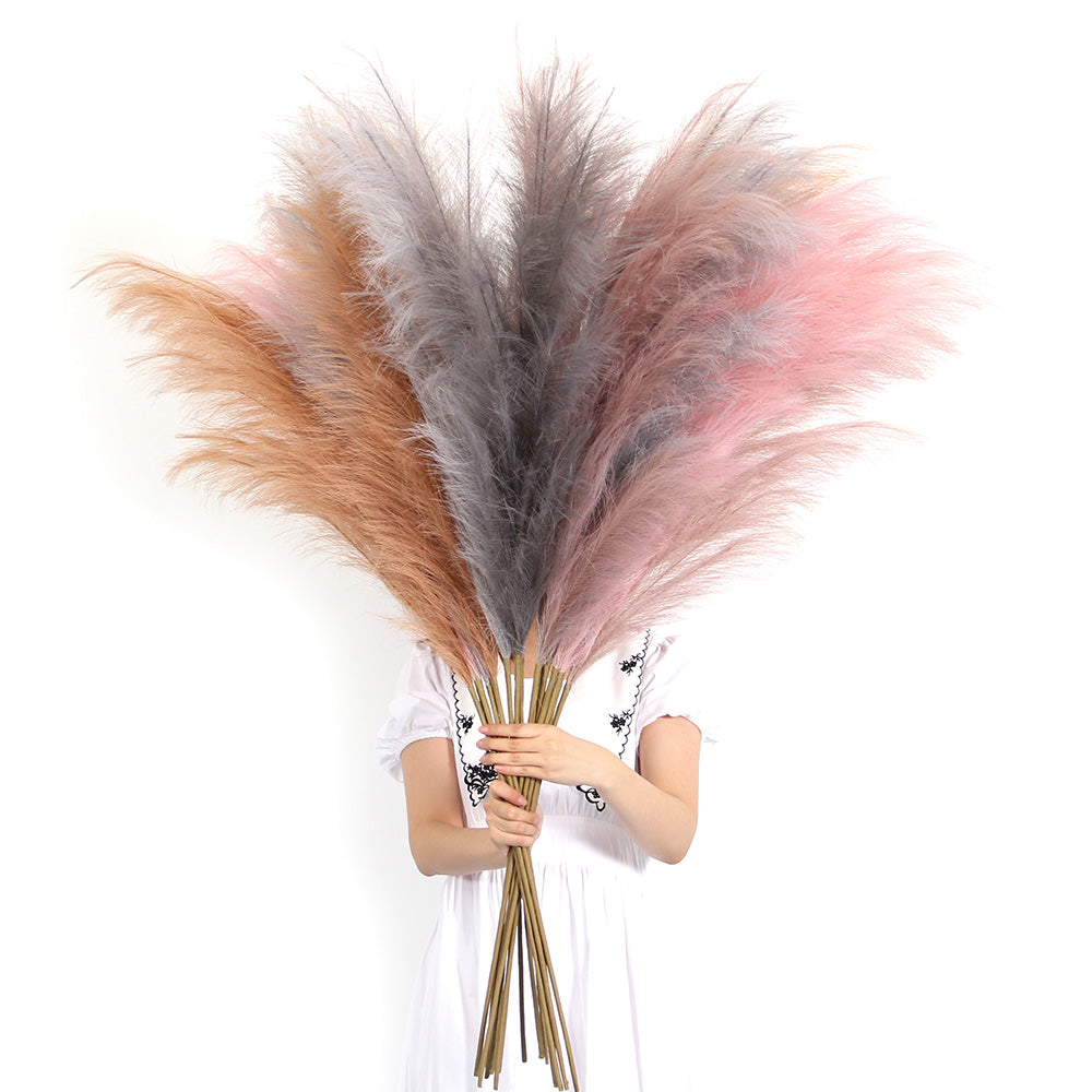 Factory Direct Sale Handmade Artificial Pampas Grass Decorative Flowers Fluffy Large Pampas Pampa Grass Hotel Cafe Wedding Event