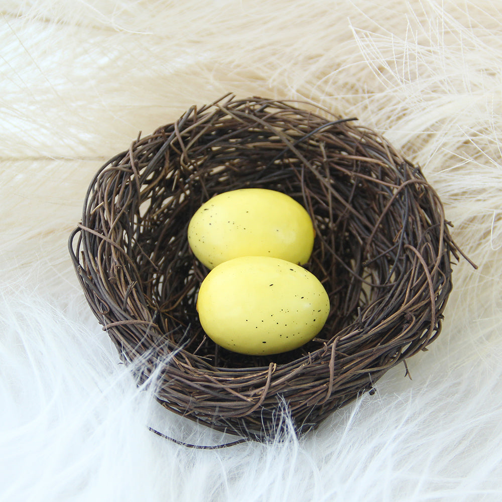 2024 Easter Decoration Multicolour 10CM Artificial Bird Nest With Easter Eggs Storage Home Garden Store Decoration