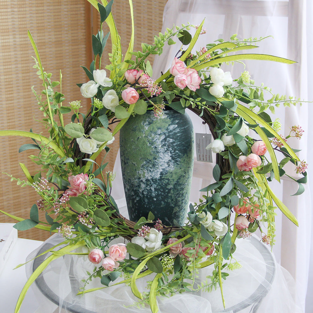 Real Touch Eucalyptus Leaves Home Garden Decoration Silk Flower Head Wreaths Natural