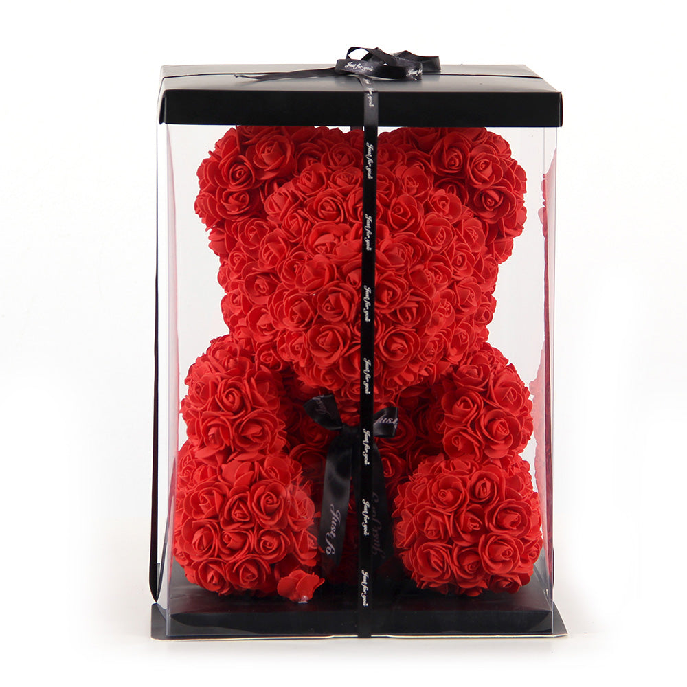 Multiple Colors 40cm Rose Bear Artificial Flowers Teddy Bear With Roses High Quality Valentines Day Teddy Bear With Gift Box