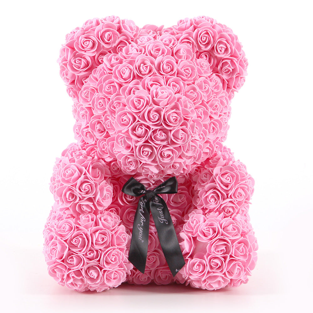 Multiple Colors 40cm Rose Bear Artificial Flowers Teddy Bear With Roses High Quality Valentines Day Teddy Bear With Gift Box