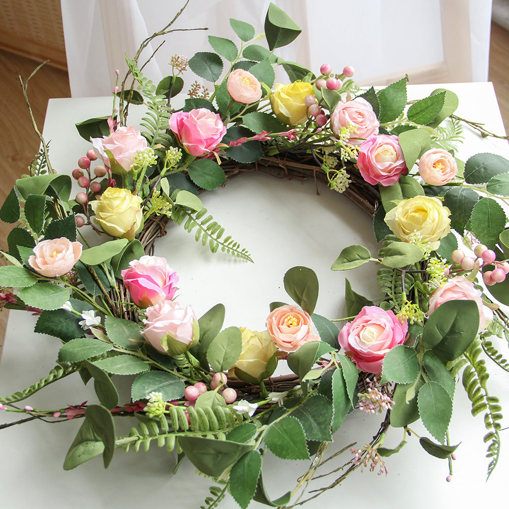 New Design Spring & Summer Wreath Artificial Flowers Home Decoration  Silk Flower Wedding Party Everyday Decoration