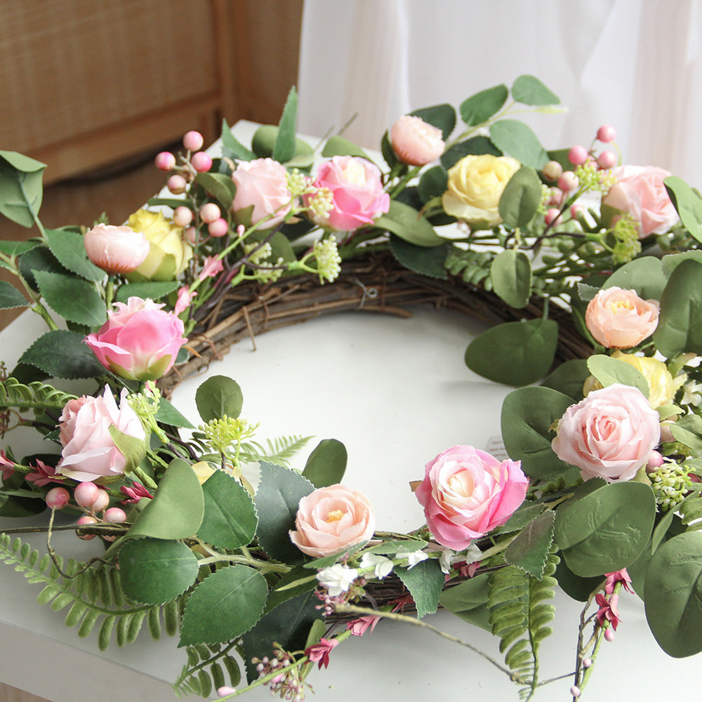 New Design Spring & Summer Wreath Artificial Flowers Home Decoration  Silk Flower Wedding Party Everyday Decoration