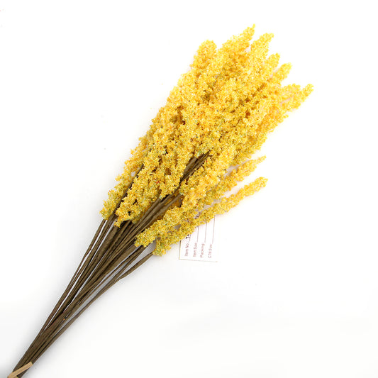 Artificial Flowers 21.65 Inch Large Faux Wheat Stalk Bouquet Cereals Plant Heap for Home Office Wedding