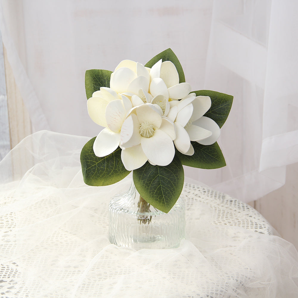 Luxury Handmade Artificial Flowers Wholesale Magnolia Flowers Artificial Wedding Flowers For Wedding Party Home Store Decoration