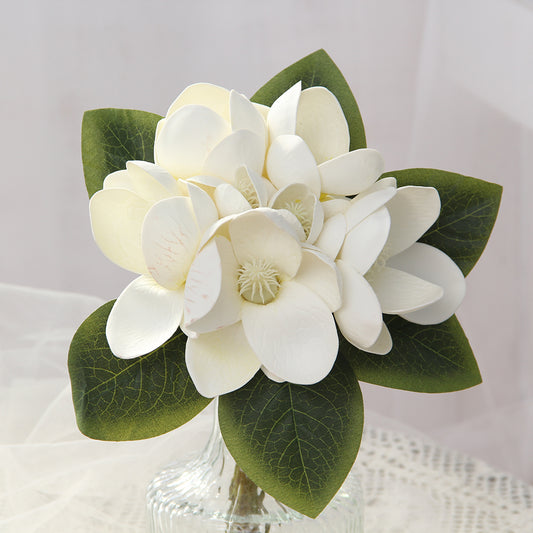 Luxury Handmade Artificial Flowers Wholesale Magnolia Flowers Artificial Wedding Flowers For Wedding Party Home Store Decoration