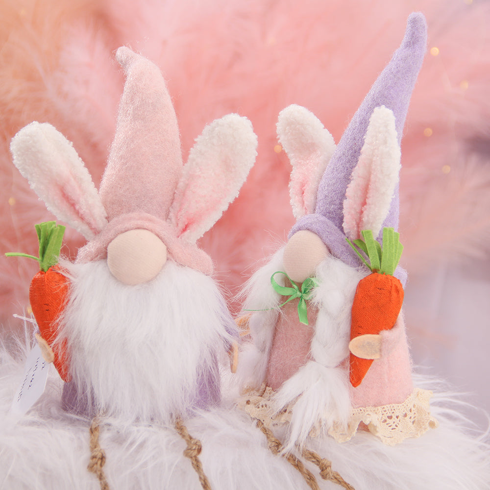 Custom Plush Toy Cute Spring Rabbit Doll Holiday Decoration Personalized Easter Gift Decorations Cartoon Bunny Gnomes