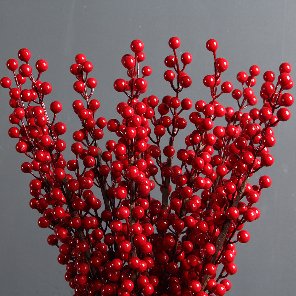 Wholesale 2023 Cheap Price Foam Artificial Christmas Decoration Artificial Berry Fruit Picks Branch Red Stems Home Decoration