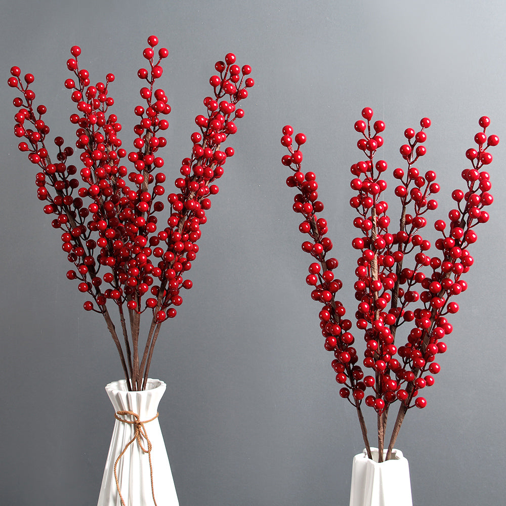 Wholesale 2023 Cheap Price Foam Artificial Christmas Decoration Artificial Berry Fruit Picks Branch Red Stems Home Decoration