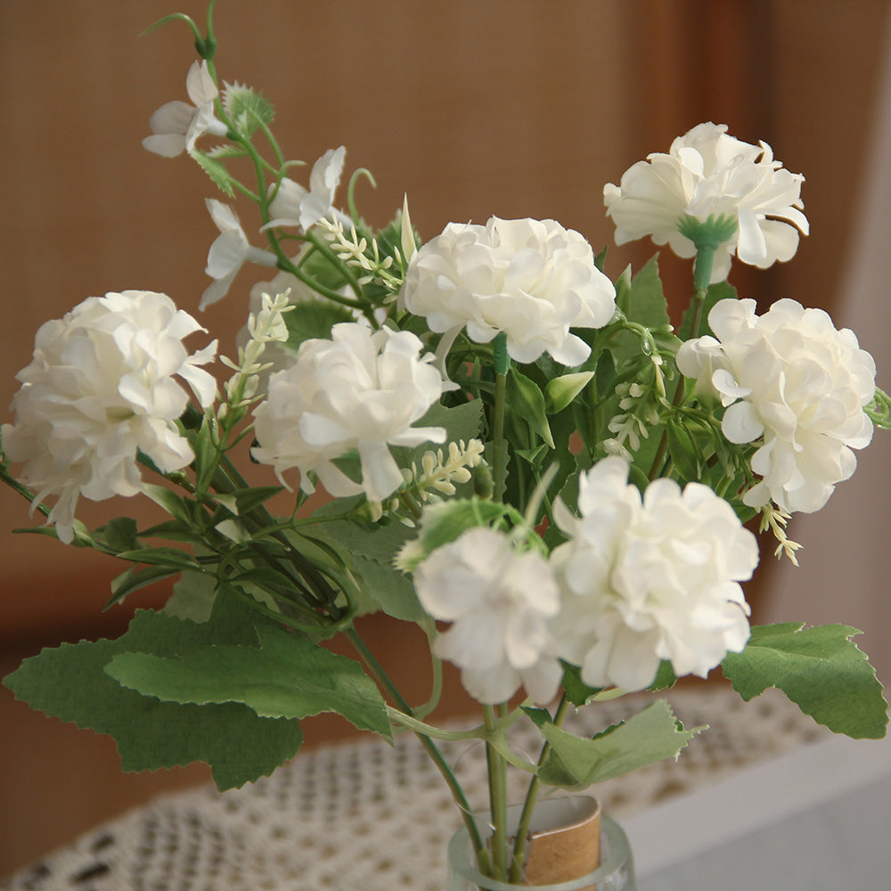 China Hot Sale 11.42INCH  White Hydrangeas Flowers Artificial Silk Hydrangea Flowers Wedding Flowers Home Hotel Decoration
