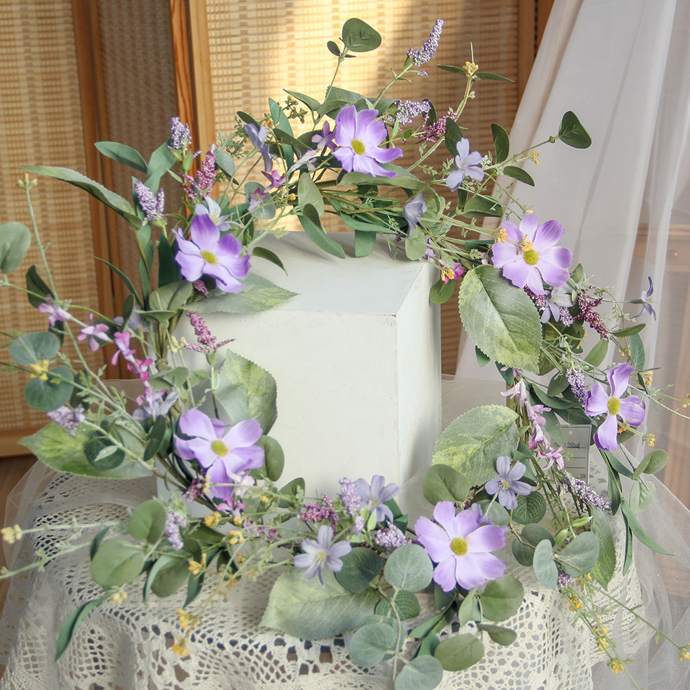 Natural Artificial Green Color Spring Summer Wreath Grapevine Branches Eucalyptus Decorative Flowers & Wreaths Plants