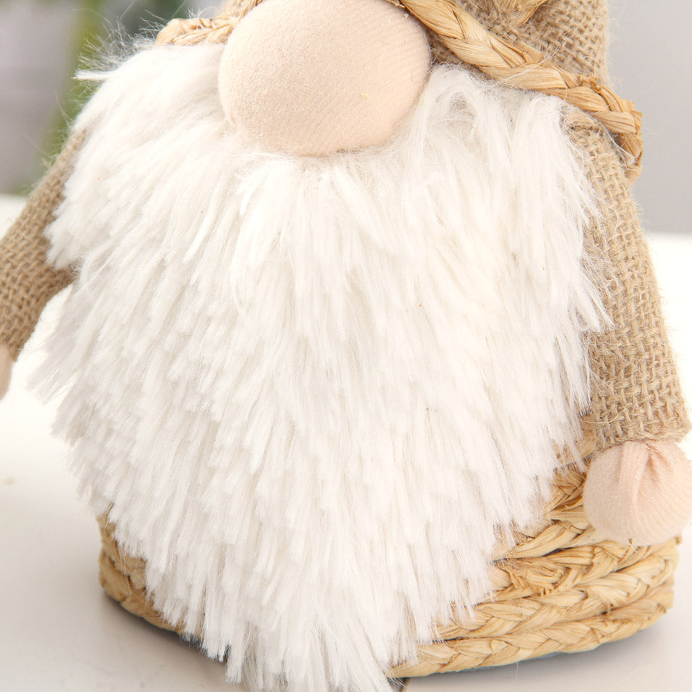 New Christmas Beige Handmade Santa Scandinavian Gnome For Xmas Tabletop Decoration Tomte Plush Doll